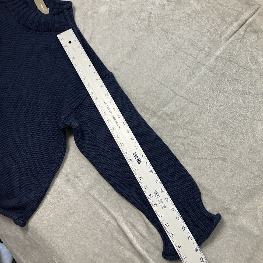 J Crew 2025 Rollneck Sweater Womens S Navy Blue 100% Cotton Coastal Minimalist - Picture 10 of 14